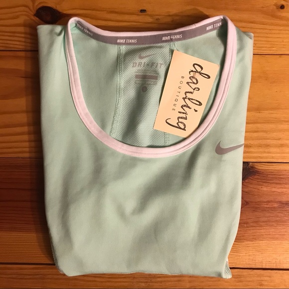 Nike Dri-Fit Pastel Green White Tennis Top, EUC, S - Picture 13 of 13